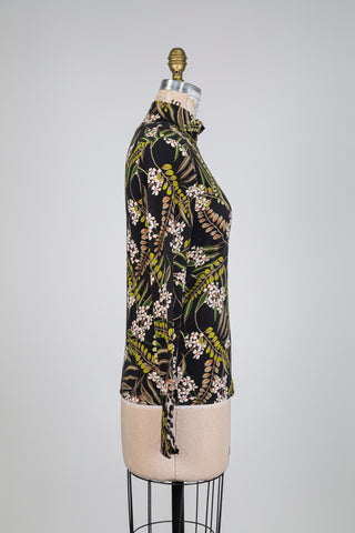 Chandail floral d'acacia à col montant (S)