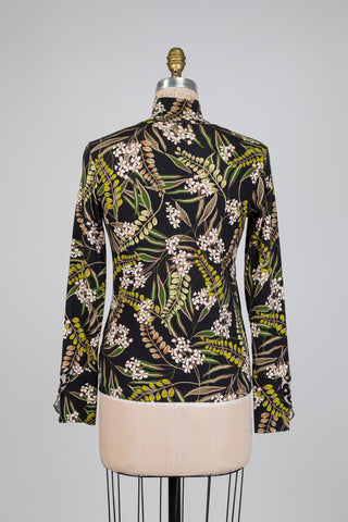 Chandail floral d'acacia à col montant (S)