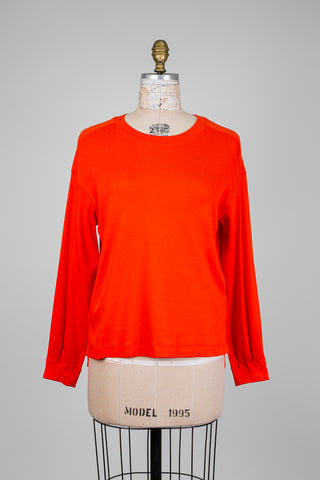 Orange ribbed cotton sweater (M)