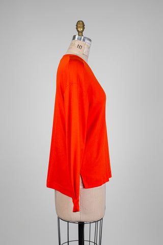 Orange ribbed cotton sweater (M)