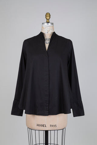 Black open collar shirt...with pockets! (6)