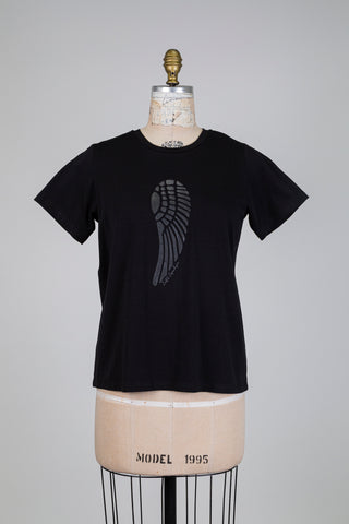 T-shirt noir obscurité aile d'ange (S)
