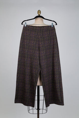 Pantalon prince de galles touche de mauve (S)