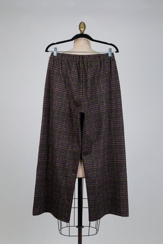 Pantalon prince de galles touche de mauve (S)