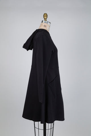 Black sporty-chic hooded jacket (S)