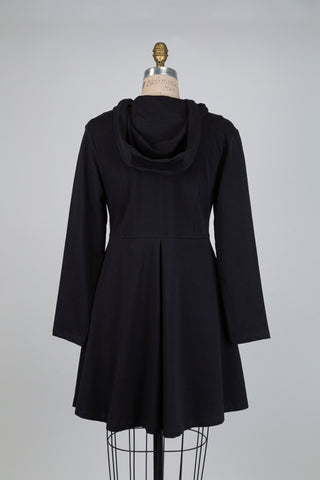 Black sporty-chic hooded jacket (S)