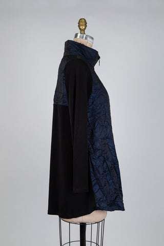 Metallic blue two-tone trapeze tunic (S)