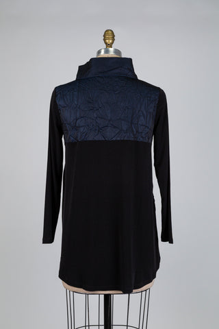 Metallic blue two-tone trapeze tunic (S)