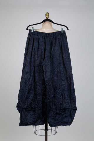 Pantalon ballon bleu métallique à effet froissé (S)