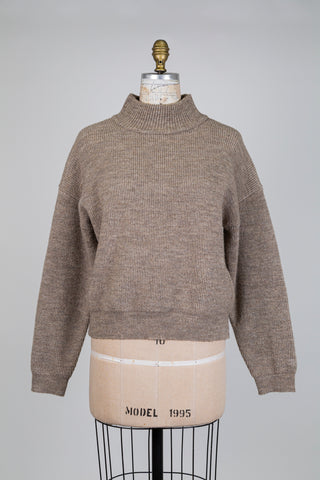 Chandail tricot moelleux beige doré (S)