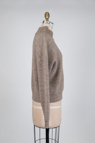 Chandail tricot moelleux beige doré (S)