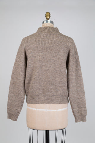 Chandail tricot moelleux beige doré (S)