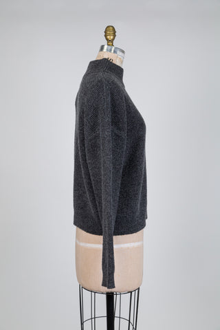 Chandail tricot moelleux gris ardoise (S)