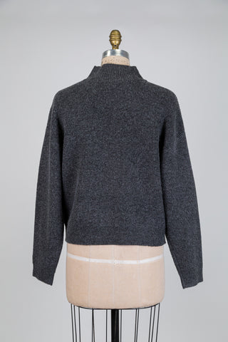 Chandail tricot moelleux gris ardoise (S)