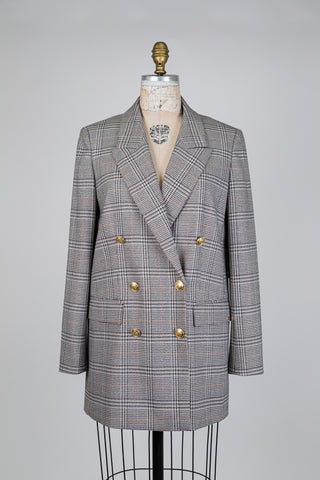 Blazer long à bouton armoiries dorés (6)