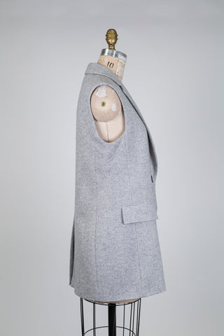 Pale grey marl wool blazer (6)