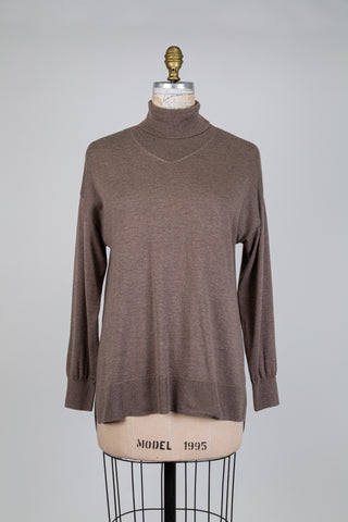 Chandail col roulé douceur brun châtaigne (6+)