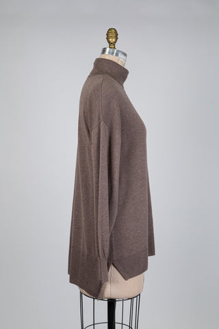 Chandail col roulé douceur brun châtaigne (6+)