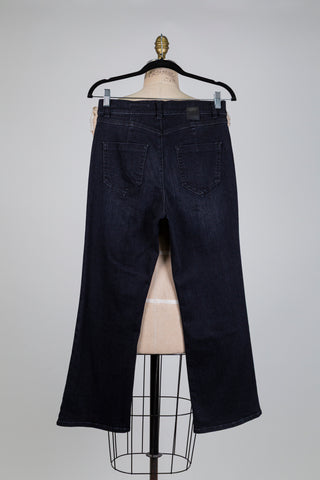 Pantalon denim noir bleuté à surpiqûres (6-8)