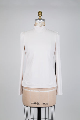 Cream-pink high-neck sweater (S)