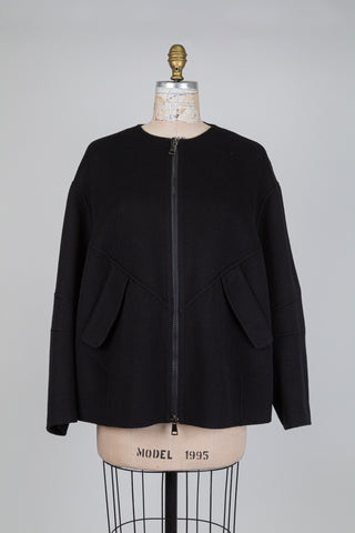 Bomber noir en drap de laine vierge (14)