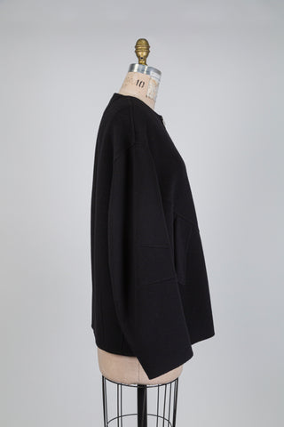 Bomber noir en drap de laine vierge (14)