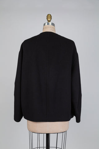 Bomber noir en drap de laine vierge (14)