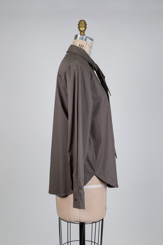 Chemisier taupe à cravate amovible (4-6-14)