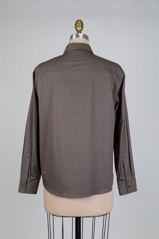 Chemisier taupe à cravate amovible (4-6-14)