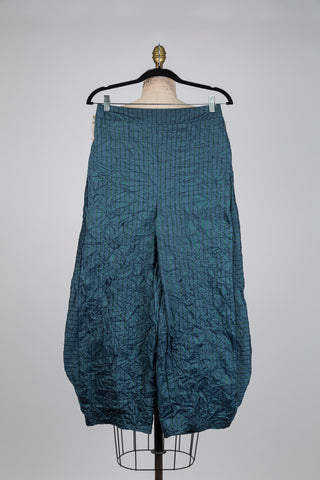 Pantalon ballon sarcelle à rayures lurex (S)