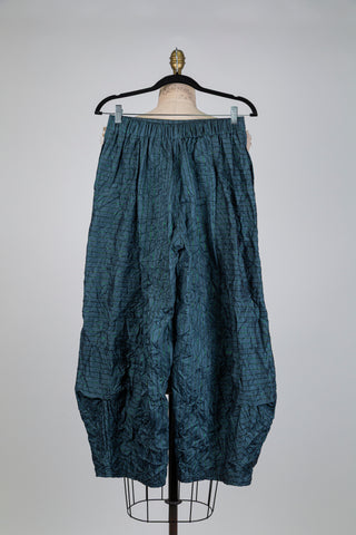 Pantalon ballon sarcelle à rayures lurex (S)