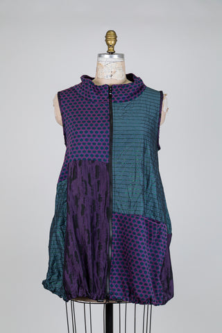 Tunique ballon patchwork mauve (S+)