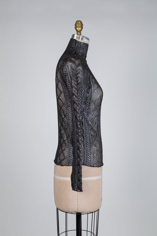 Chandail en dentelle argentée (4-8-10-12)