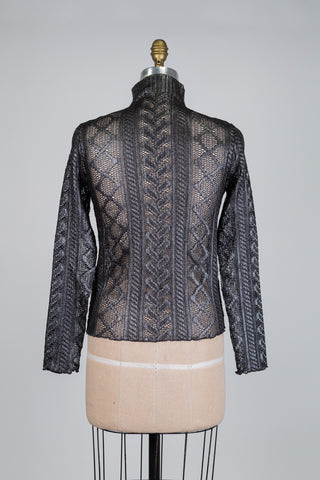 Chandail en dentelle argentée (4-8-10-12)