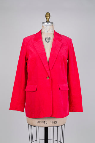 Blazer en corduroy rouge-rose vibrant (6 à 10)