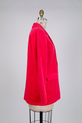 Blazer en corduroy rouge-rose vibrant (6 à 10)