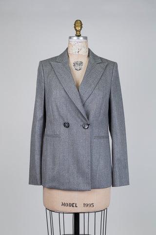 Blazer gris double-boutonnage à fines rayures (4 à 10)