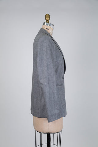 Blazer gris double-boutonnage à fines rayures (4 à 10)