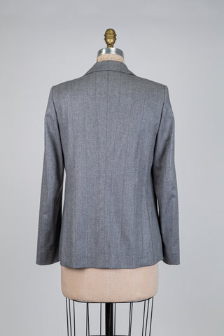 Blazer gris double-boutonnage à fines rayures (4 à 10)