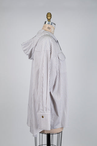 Chemisier "hoodie" oversized à rayures (S-M-L)