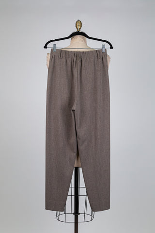 Cocoa brown tailored trousers with box pleats (6)