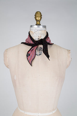 Foulard DANDY réversible noir et rose brillant