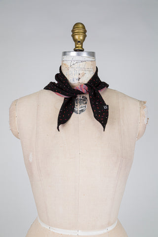 Foulard DANDY réversible noir et rose brillant