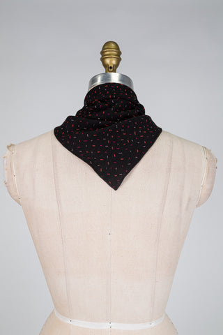 Foulard DANDY réversible noir et rose brillant