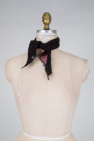 Foulard DANDY réversible noir et rose brillant