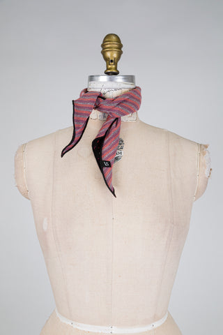 Foulard DANDY réversible noir et rose brillant