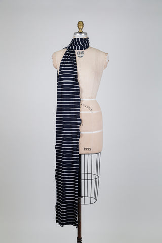 XXL navy and white sailor scarf