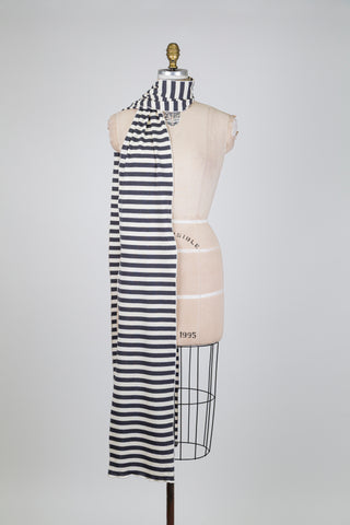 Foulard XXL matelot crème et gris