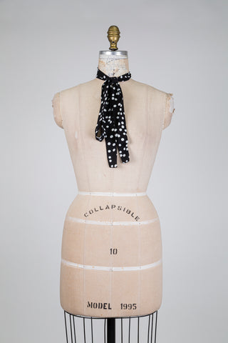 Colonel noir à pois blanc-bleu