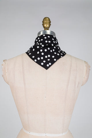 Foulard DANDY noir à gros pois blancs